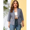 Women's Plus Size Blazer  Shawl Collar Elegant Notch Lapel Business Casual Tunic Office Suit Jacket with Pockets - 3 of 4