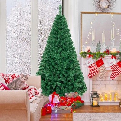 Costway Artificial PVC Christmas Tree W/Stand Holiday Season Indoor Outdoor Green