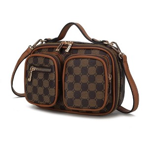 MKF Collection Jolene Vegan Leather Multi Pocket Crossbody Bag by Mia K- Camel - 1 of 4