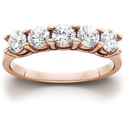 Pompeii3 1 1/2ct Pink Sapphire & Diamond Wedding Ring 14k Rose Gold : Target