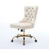 NicBex Adjustable Office Chair with Wheels and Lumbar Support,Armlees Velvet Upholstered Desk Chair for Adult, Student - 4 of 4