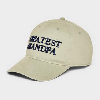 Men's Cotton Greatest Grandpa Baseball Hat - Goodfellow & Co™ Green
