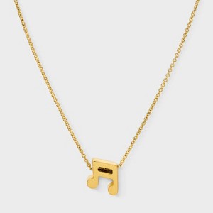 Tiny Tags 14K Gold Ion Plated Music Note Necklace - 1 of 4