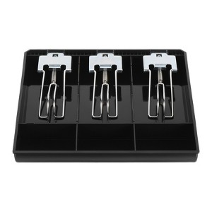 Unique Bargains Portable Lightweight Money Register Tray with Metal Clip Black 9.6 x 9.6 x 1.4 Inches - 1 of 3