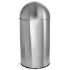 Elama 50 Liter Large 13 Gallon Push Lid Stainless Steel Cylindrical Home and Kitchen Trash Bin in Matte Silver - 3 of 4