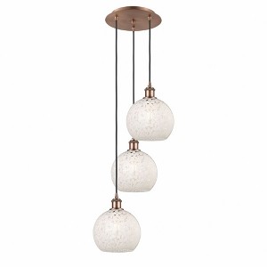 White Mouchette - 3 Light Cord Hung Multi Pendant In Modern Style-36 Inches Tall and 14.5 Inches Wide - 1 of 1