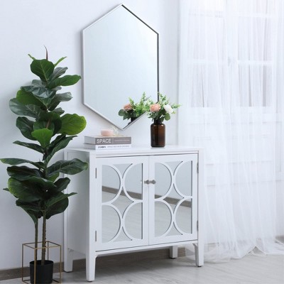 Contemporary Hexagon Silver Mirror 24" x 34"