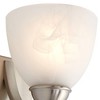 Possini Euro Design Modern Wall Light Sconces Set of 2 Satin Nickel Hardwired 6" Fixture Marbleized Glass for Bedroom Bathroom - 3 of 4