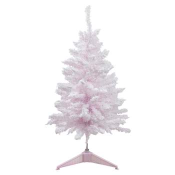 Northlight 3' Medium Flocked Madeline Pink Spruce Artificial Christmas Tree, Unlit