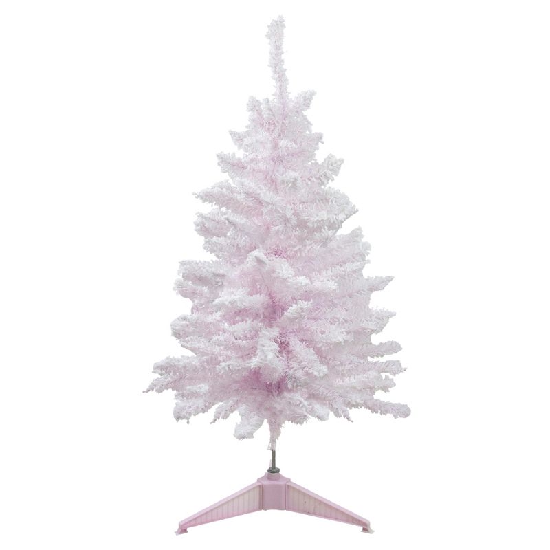Northlight 3' Medium Flocked Madeline Pink Spruce Artificial Christmas Tree, Unlit, 1 of 5