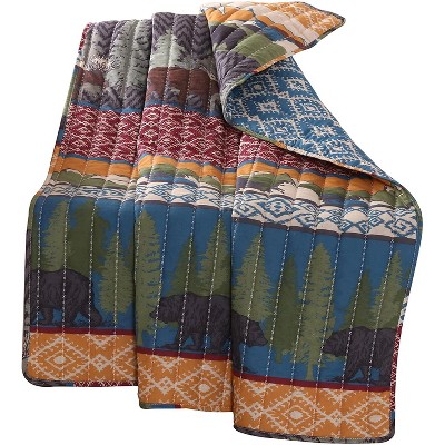 Greenland Home Fashion Black Bear Lodge Accessory Throw - 50"x60" in Multicolor