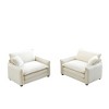 2-Piece Corduroy Deep-Seat Armrest Sofa Set - 3 of 4