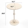 FONTOI Vintage Metal End Table, Round Side Table for Sofa Bedside, Accent Table for Small Space Living Room Bedroom, White, 15.7"*20.8"*15.7" - 3 of 4