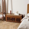 ELECWISH Bamboo Shoe Bench with Storage - 2-Tier Shoe Rack, Hidden Storage & Side Organizer, Brown - 2 of 4