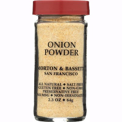 Morton & Bassett Onion Powder, Gluten Free, Kosher, 2.3 Ounces (Pack of 3)