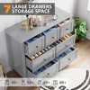 Wood Dresser with 7 Drawers, Modern Chest of Drawers - 4 of 4