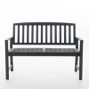 Coolbibila-Patio Benches With Back And Arm, Garden Benches Constructed From Durable Acacia Wood, Modern Garden Bench Outdoor - 3 of 4