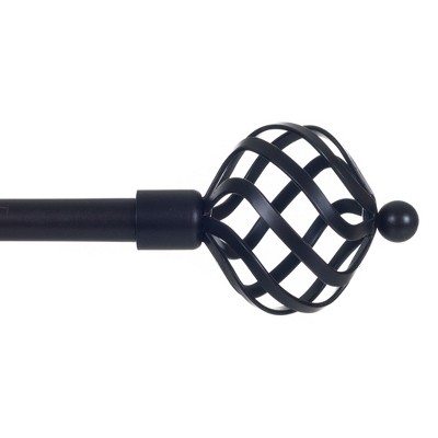 Hastings Home 0.75" Twisted Sphere Curtain Rod With Pole Brackets, Finials and Mounting Hardware - Oil-Rubbed Bronze