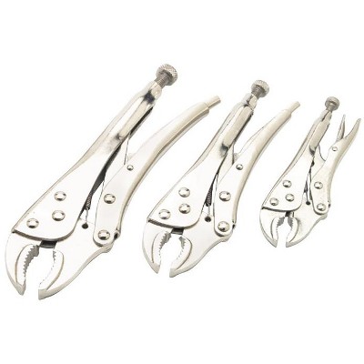 Performance Tool 3 pc Drop Forged Steel Locking Pliers Set
