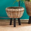 Plum & Post Woven Rattan Dry Basket Plant Riser 17" - 2 of 4