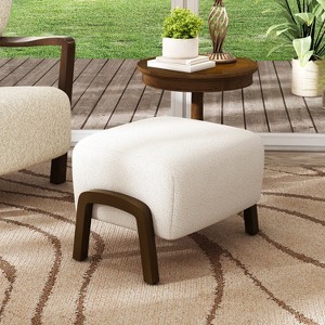 Christopher Knight Home Ineffa Contemporary Rubberwood Boucle Upholstered Ottoman - 1 of 4
