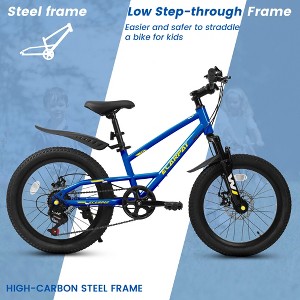 20-inch Mountain Bike for Kids (Boys & Girls, Ages 6-12): 7-Speed Gears, Front Suspension, Durable & Safe Design for Outdoor Adventures - 1 of 4