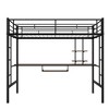 Whisen Industrial Style Metal Loft Bed with Built-in Desk and Shelves, Double Ladder, Space Saving Design - 3 of 4
