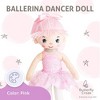Butterfly Craze Ballerina Dancer Doll - Soft, Cuddly Cloth Doll/Stuffed Toy With Pink Yarn Hair And Pink Ballet Costume - 2 of 4