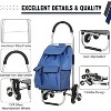 Clearance, 3 in 1 Folding Shopping Cart, Heavy Duty Stair Climber Dolly, 176 lbs-330LBS Capacity, 6 Wheels, 36L Grocery Laundry Cart - 3 of 4