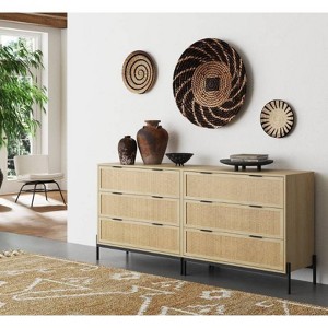 Nathan James Set of 2 Andrew 3 Drawer Rattan Dresser - 1 of 4