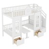 TiramisuBest Twin-Over-Twin Bunk Bed with Changeable Table,Bunk Bed Turn into Upper Bed and Down Desk,Pink - 4 of 4