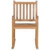 vidaXL Brown Rocking Chair - Indoor/Outdoor Use, Fine Sanded Durable Teak Hard Wood, High Slat Back Comfort, Assembly Required - 3 of 4