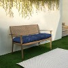 55" x 18" x 2" Sunbrella Canvas Tufted Outdoor Bench Cushion - Sorra Home - 2 of 3