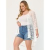 Agnes Orinda Women's Plus Size Lace Sheer High Low 3/4 Sleeve Open Front Cardigans - 3 of 4