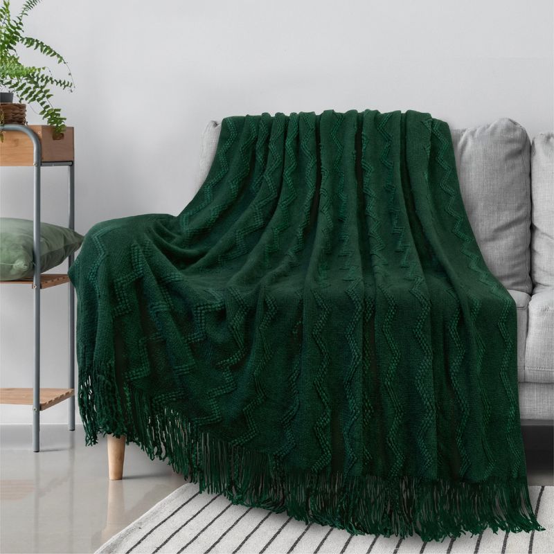 PAVILIA Knit Textured Soft Throw Blanket for Sofa, Living Room Decor, and Bed, 2 of 11