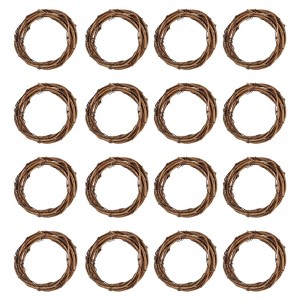 Unique Bargains Metal Door Window Decorations Hoop Round Rattan Wreaths 16 Pcs - 1 of 4