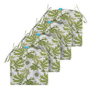ARTPLAN Outdoor Chair Cushions for Patio Furniture, Waterproof Outdoor Cushions, Round Corner Patio Chair Cushions Set of 4 with Ties,17"x16"x2" - 1 of 4
