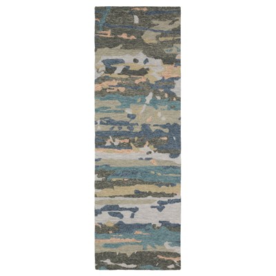 Oriental Weavers Kipton KIP01 Grey / Blue Indoor Area Rug - 2'6" x 8'