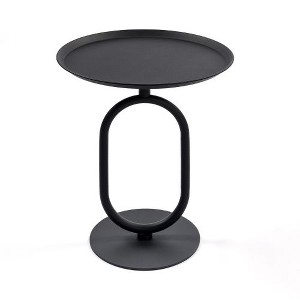 NicBex Lantern-Shaped Metal End Tables Living Room, Retro Tray Side Table with Weighted Base, Small Side Table, Round End Table, Small Coffee Table - 1 of 4