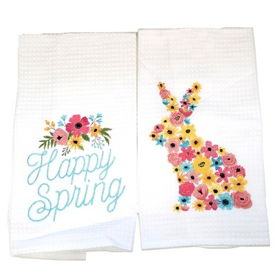 Decorative Towel 27.0" Floral Rabbit Spring Towel Easter Spring  -  Kitchen Towel