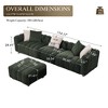 GDFStudio Froid 114" Modern Corduroy 3-Seater Sofa with Movable Ottoman and Metal Legs - 3 of 4