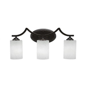 Toltec Lighting Zilo 3 - Light Vanity in  Dark Granite with 4" White Muslin Shade - 1 of 1