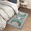 Persian Distressed Floral Washable Rug with TPR Backing, Plush 350GSM Chenille,Throw Rugs, Non-Slip Indoor Carpet for Entryway, Bedroom, Kitchen - 2 of 4