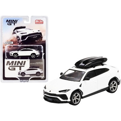 Lamborghini Urus w/Roof Box Bianco Monocerus Matt White Ltd Ed to 2400 pcs Worldwide 1/64 Diecast Model Car by TSM