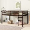 Dolonm Solid Wooden, Rubber Wooden Twin Loft Bed with Ladder, Bed Platform of Strengthened Slats , Espresso - 4 of 4