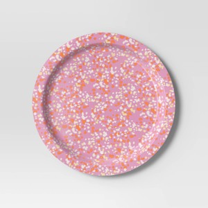 10.5" Plastic Terrazzo Pale Raspberry Dinner Plate Pink - Room Essentials™ - 1 of 3