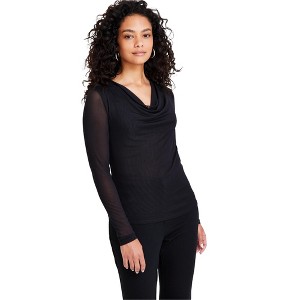 bar III Womens Cowlneck Knit Blouse - 1 of 2