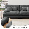 Aukfa Oversized 2 Seater Loveseat Sofa with 2 Ottomans,Chenille Comfy Cloud Couch with 2 Lumbar Pillows 2 Throw Pillows for Living Room,Gray - 4 of 4
