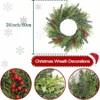 24 Inch Wreath Artificial Pine and Eucalyptus with Red Berries Premium Soft Greenery Full Winter Holiday Front Door Decoration - 3 of 4