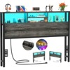 Aheaplus Storage Headboard with Power Outlets & Led Lights, Height Adjustable, Reversible Headboard - 4 of 4